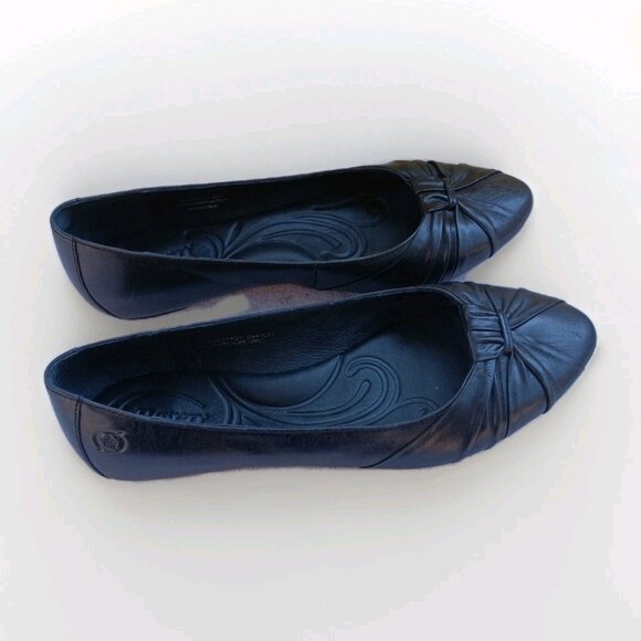 BORNSHOES Hand Crafted Flats Womans Size 8M/ Eur 39W Black‎ Flats - Picture 2 of 5